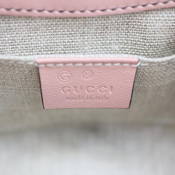 Gucci  Emily Mini GG Leather Chain Shoulder Bag Pink 449636 - Picture 11 of 12